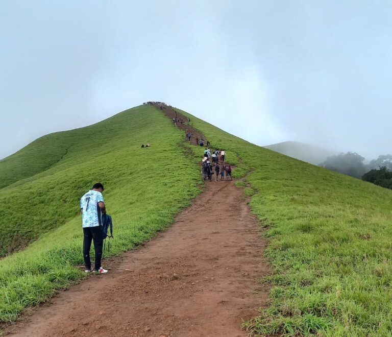 Trekking group on Netravati Hill summit