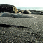 black sand beach